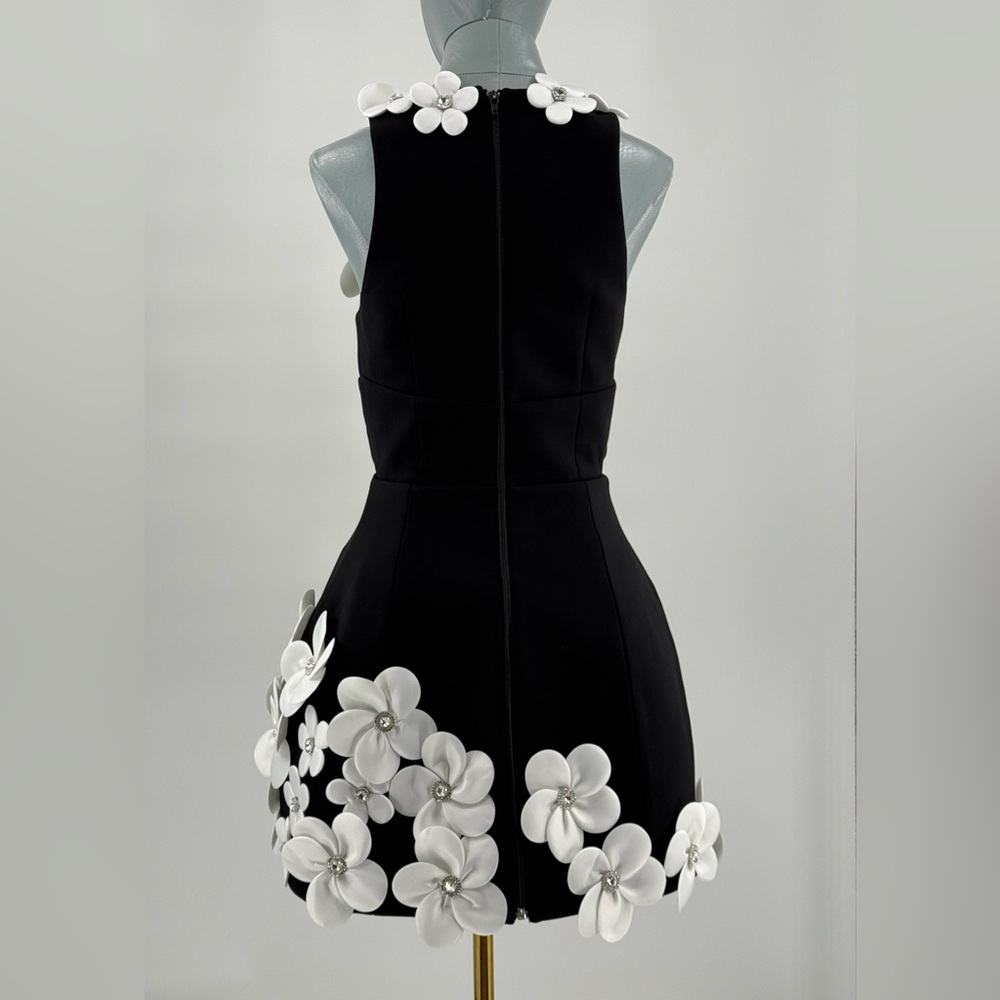 🆕 BRONX & BANCO 🧿 NWOT Estelle Floral Mini Dress, Black/White - Sz XS US 2 - Picture 10 of 17